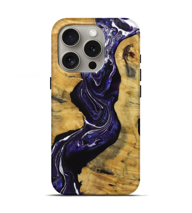 iPhone 16 Pro Wood+Resin Live Edge Phone Case - Weston (Purple, 719314)