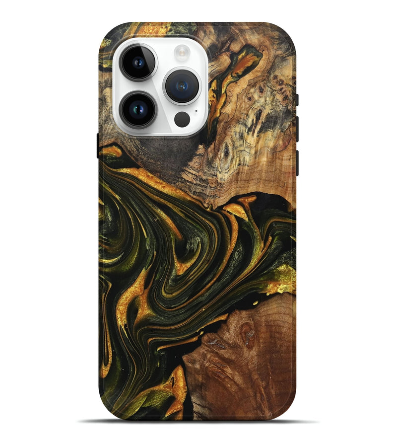 iPhone 15 Pro Max Wood+Resin Live Edge Phone Case - Tatyana (Red, 719325)