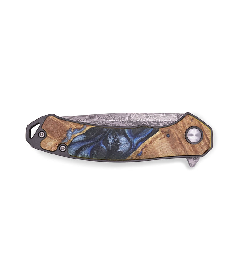 EDC Wood+Resin Pocket Knife - Jaslene (Blue, 719341)