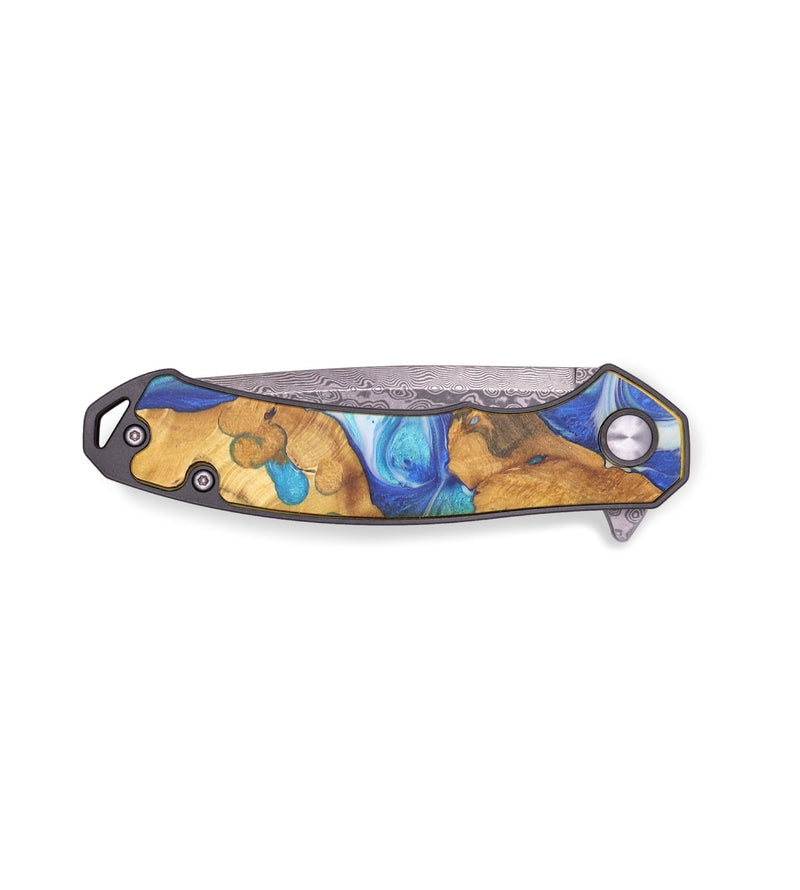 EDC Wood+Resin Pocket Knife - Wendy (Blue, 719342)