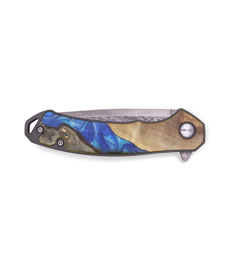 EDC Wood+Resin Pocket Knife - Chelsey (Blue, 719343)