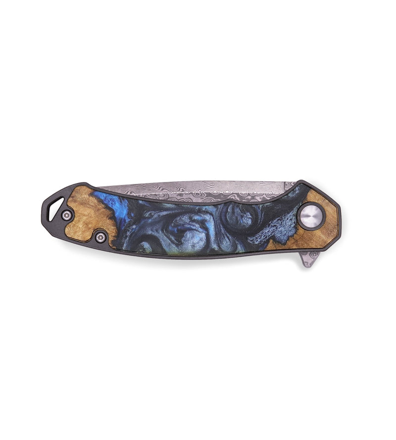 EDC Wood+Resin Pocket Knife - Kenya (Blue, 719345)