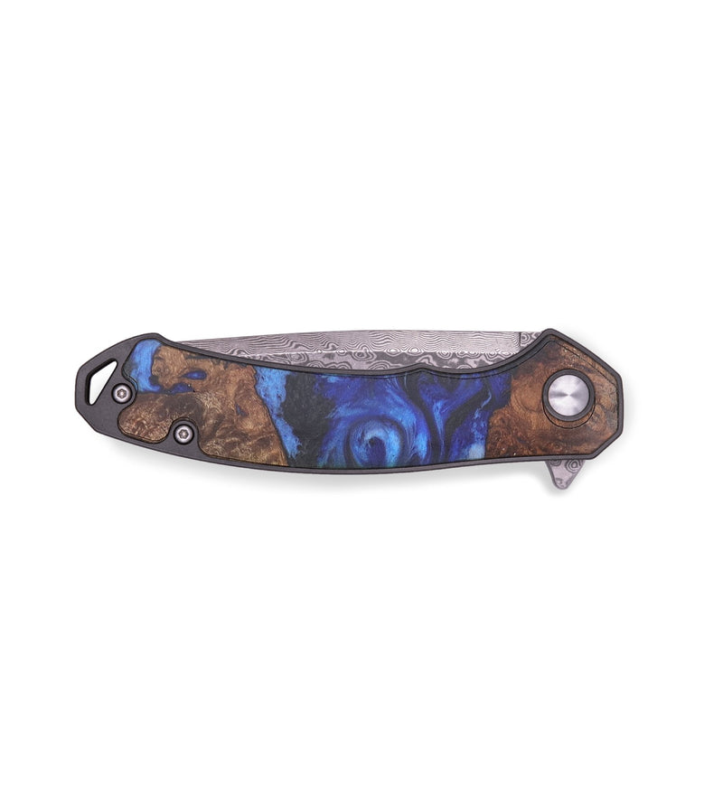 EDC Wood+Resin Pocket Knife - Geraldine (Blue, 719346)