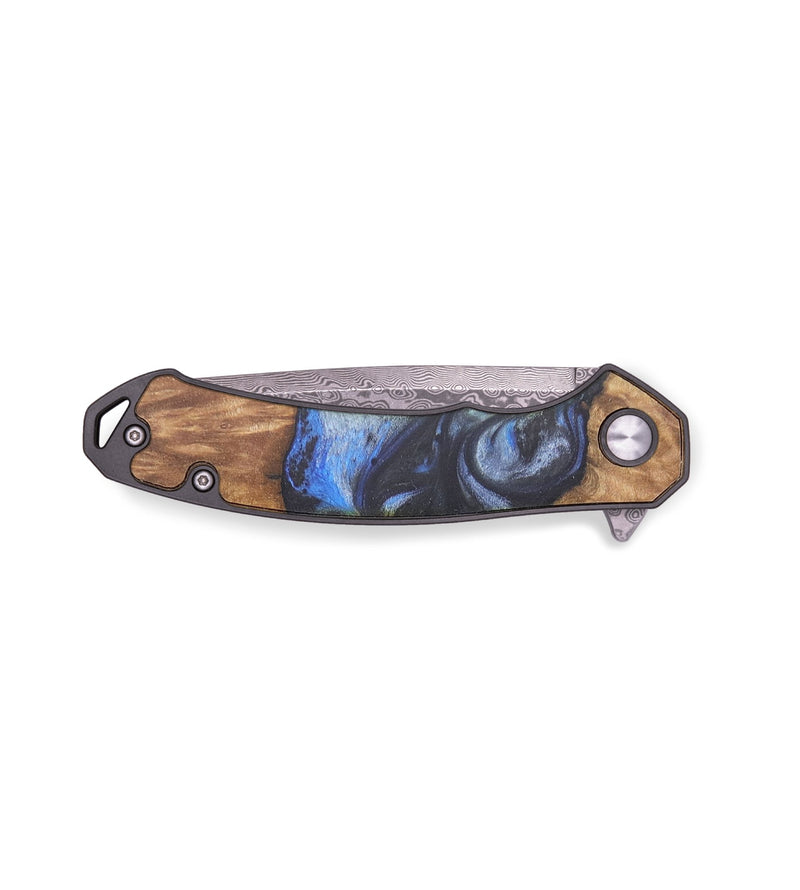 EDC Wood+Resin Pocket Knife - Zion (Blue, 719347)