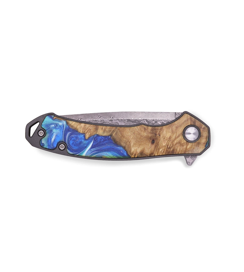 EDC Wood+Resin Pocket Knife - Velma (Blue, 719348)