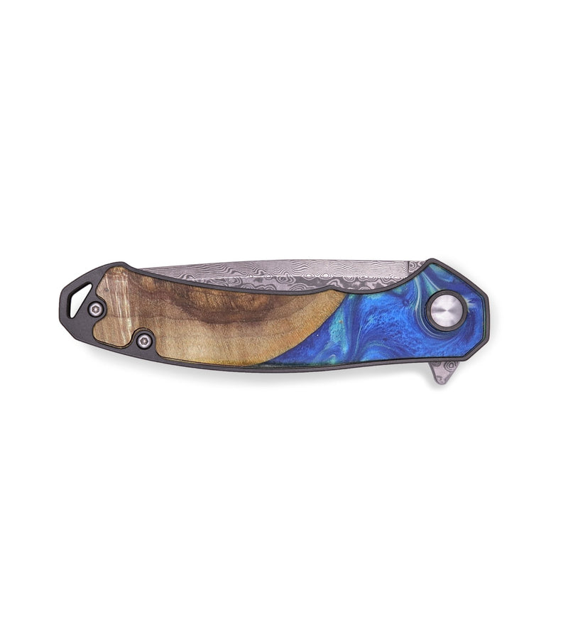 EDC Wood+Resin Pocket Knife - Britney (Blue, 719350)