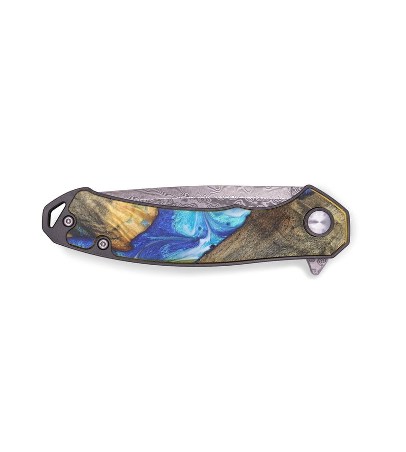 EDC Wood+Resin Pocket Knife - Jimmy (Blue, 719351)