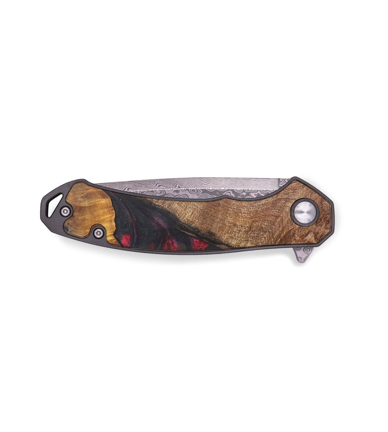EDC Wood+Resin Pocket Knife - Tia (Red, 719354)