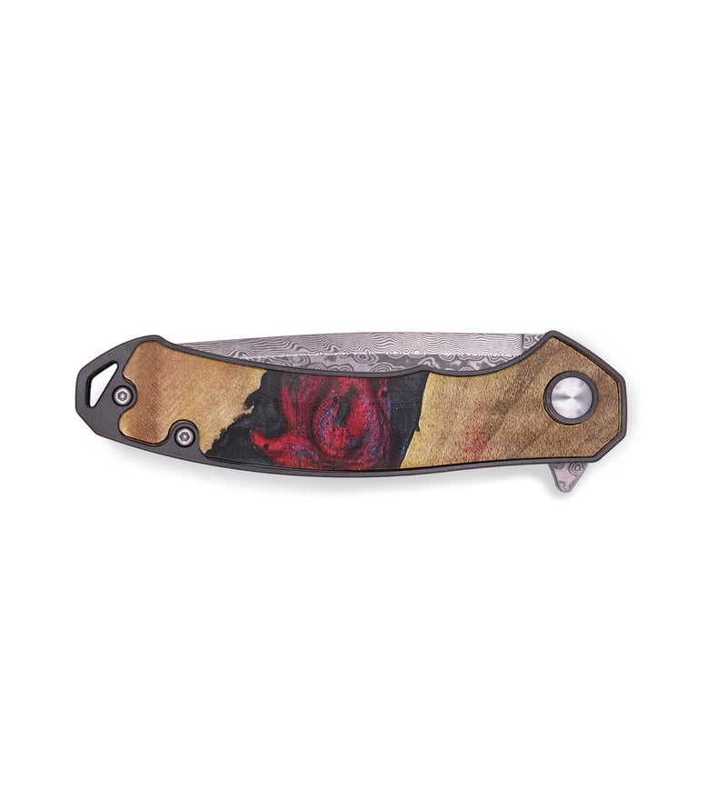 EDC Wood+Resin Pocket Knife - Amber (Red, 719359)