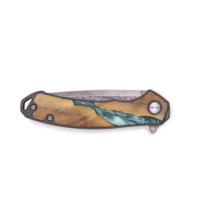 EDC Wood+Resin Pocket Knife - Kyrie (Green, 719361)