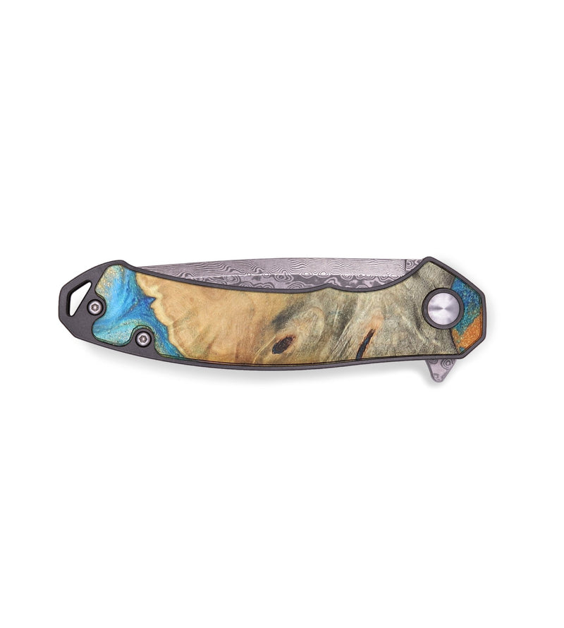 EDC Wood+Resin Pocket Knife - Maverick (Teal & Gold, 719362)