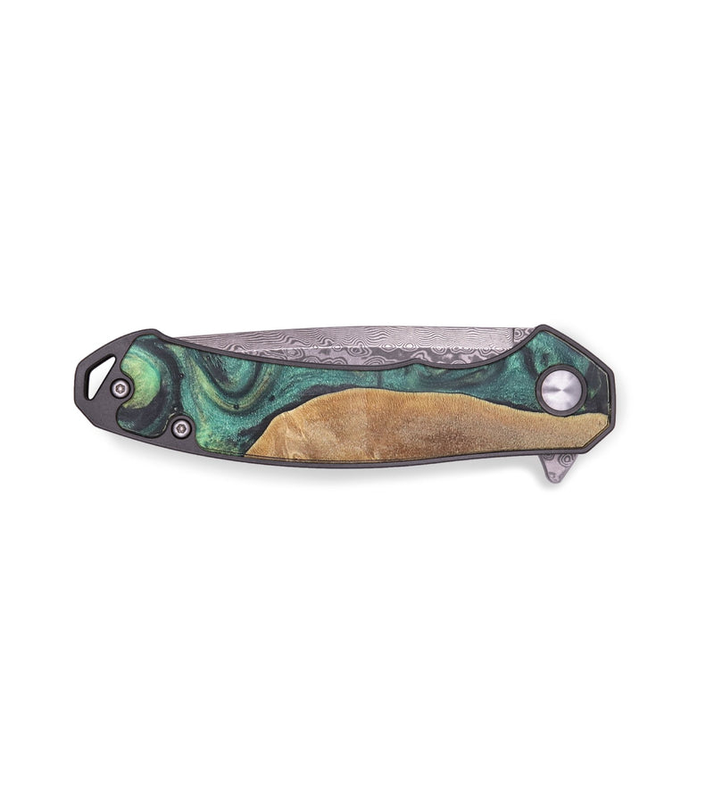 EDC Wood+Resin Pocket Knife - Major (Green, 719365)