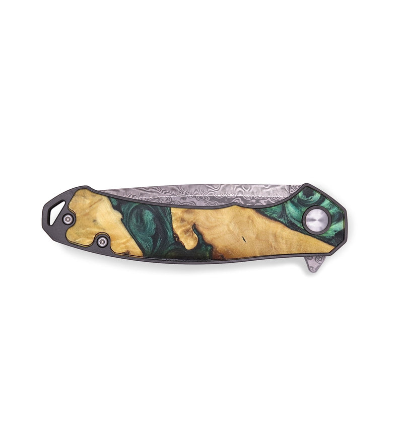 EDC Wood+Resin Pocket Knife - Lia (Green, 719369)
