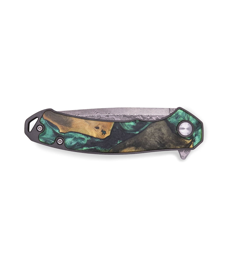EDC Wood+Resin Pocket Knife - Johnnie (Green, 719370)
