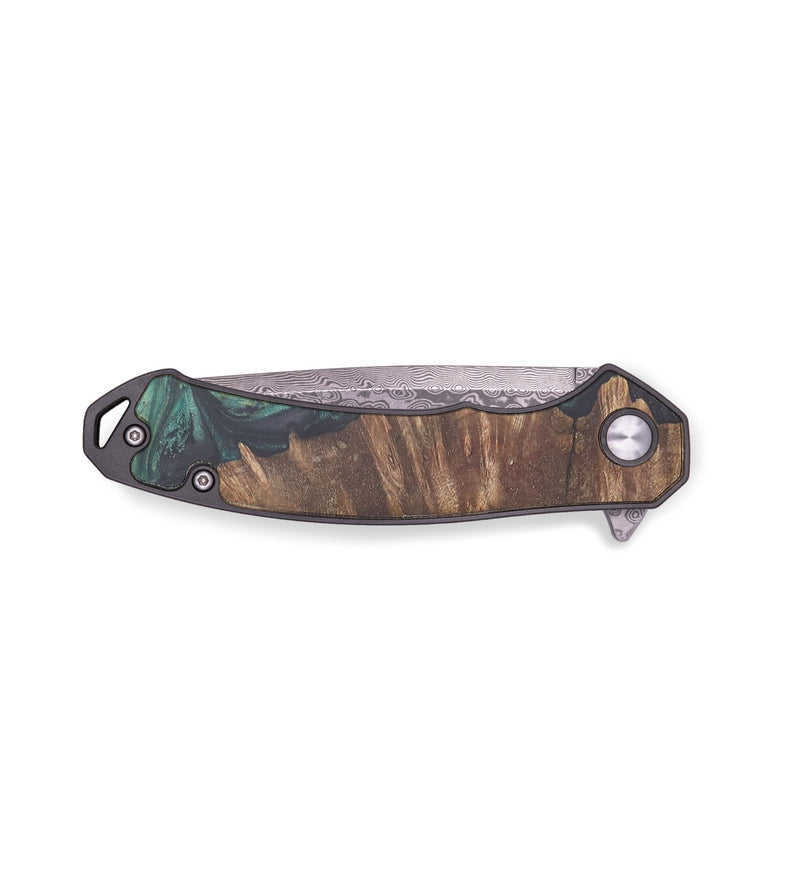 EDC Wood+Resin Pocket Knife - Maci (Green, 719372)