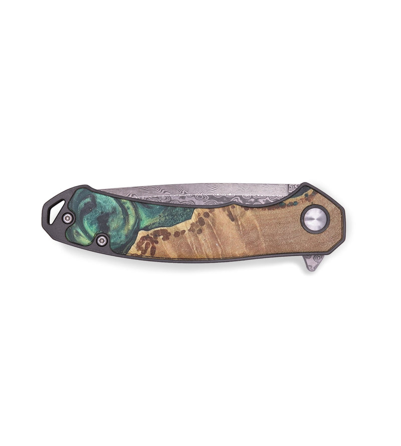 EDC Wood+Resin Pocket Knife - Alexandra (Green, 719373)
