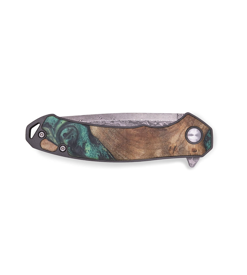EDC Wood+Resin Pocket Knife - Theo (Green, 719377)