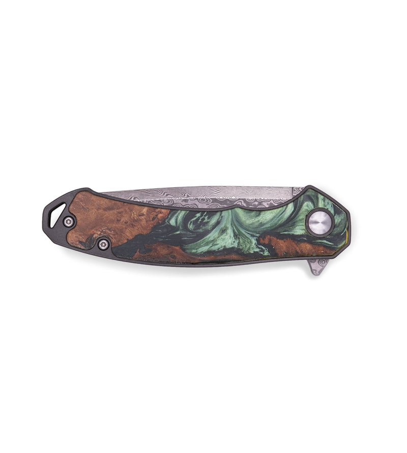 EDC Wood+Resin Pocket Knife - River (Green, 719378)