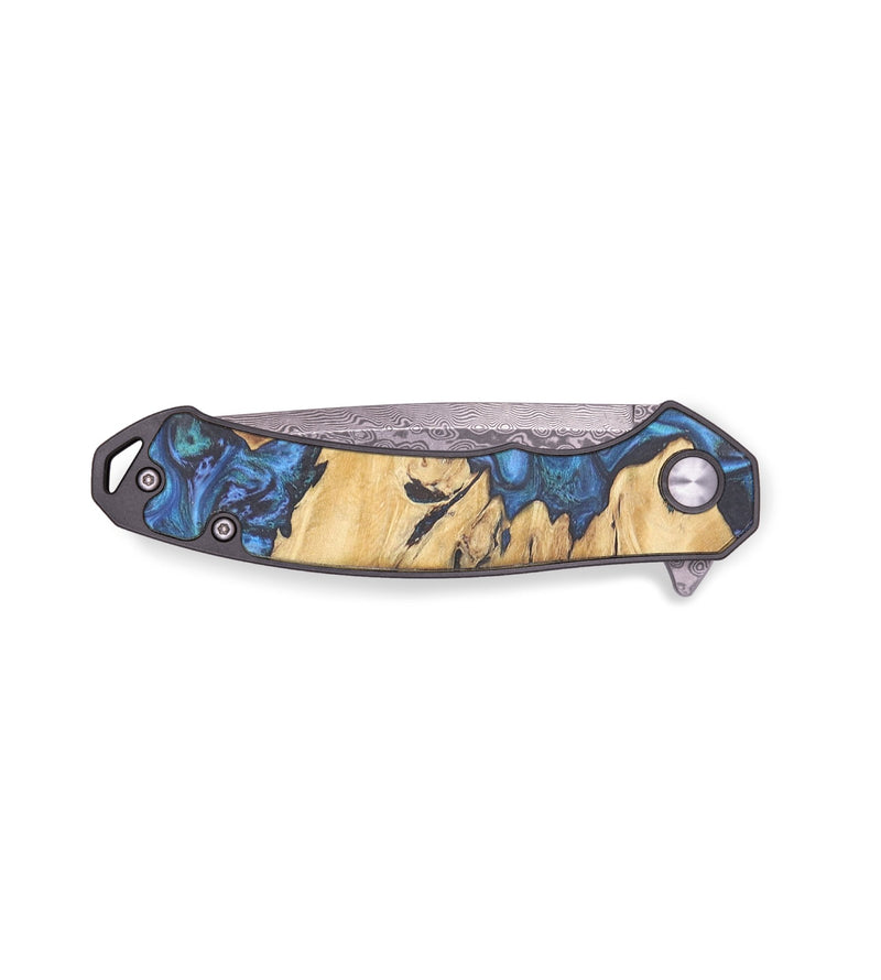 EDC Wood+Resin Pocket Knife - George (Blue, 719383)