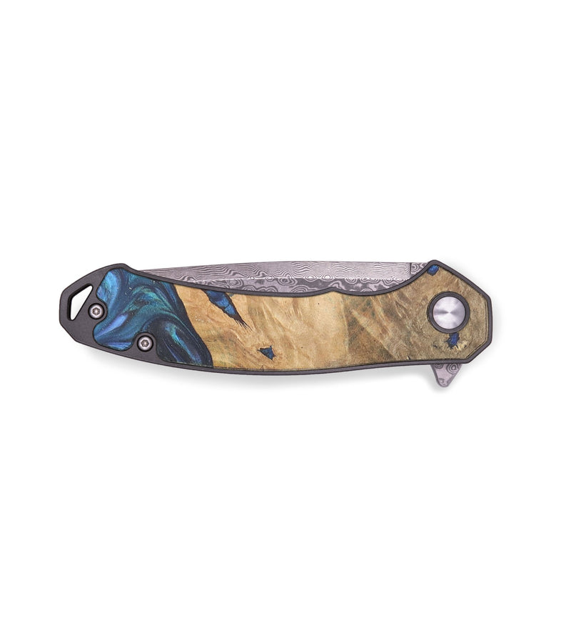 EDC Wood+Resin Pocket Knife - Tim (Blue, 719384)