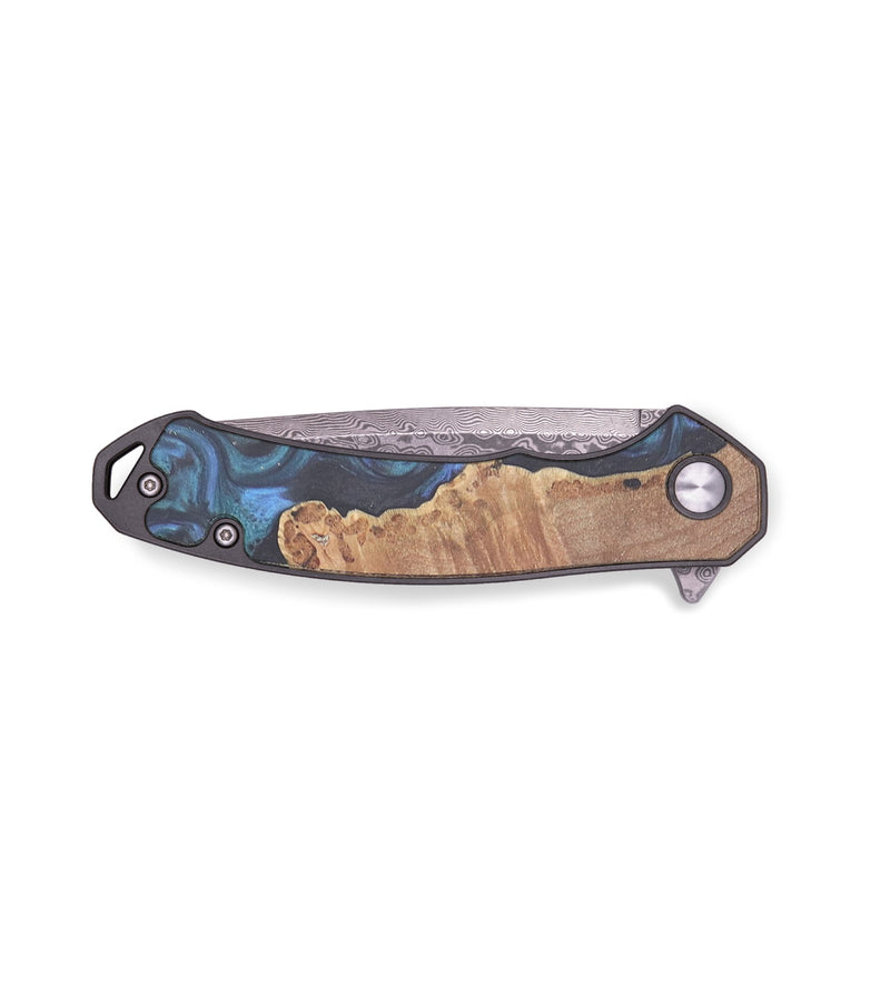 EDC Wood+Resin Pocket Knife - Noah (Blue, 719388)