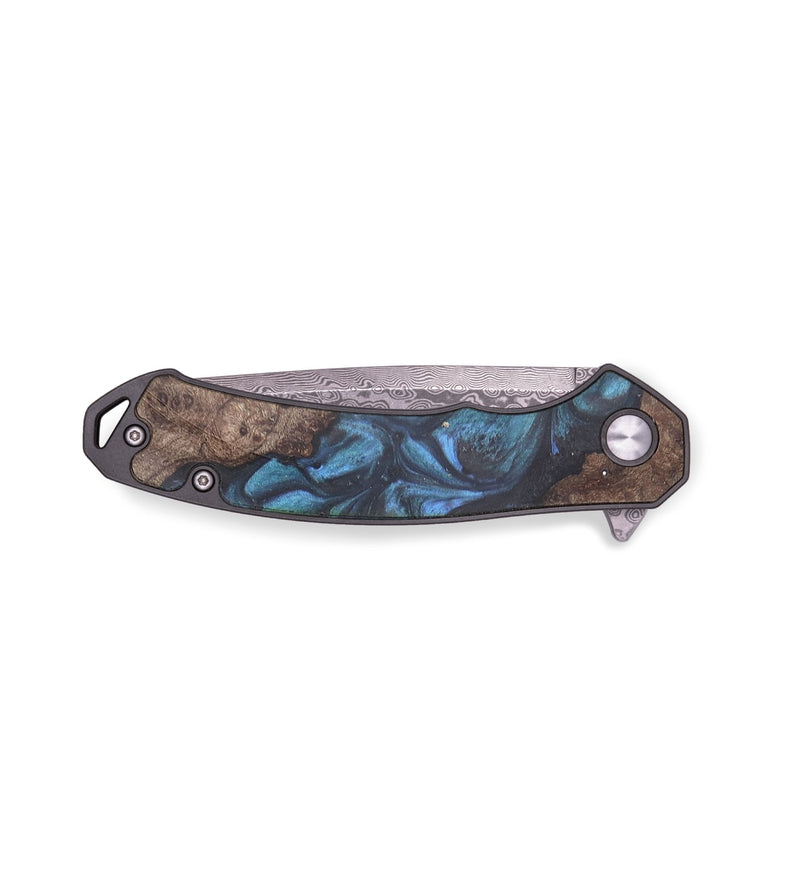 EDC Wood+Resin Pocket Knife - Cristian (Blue, 719390)