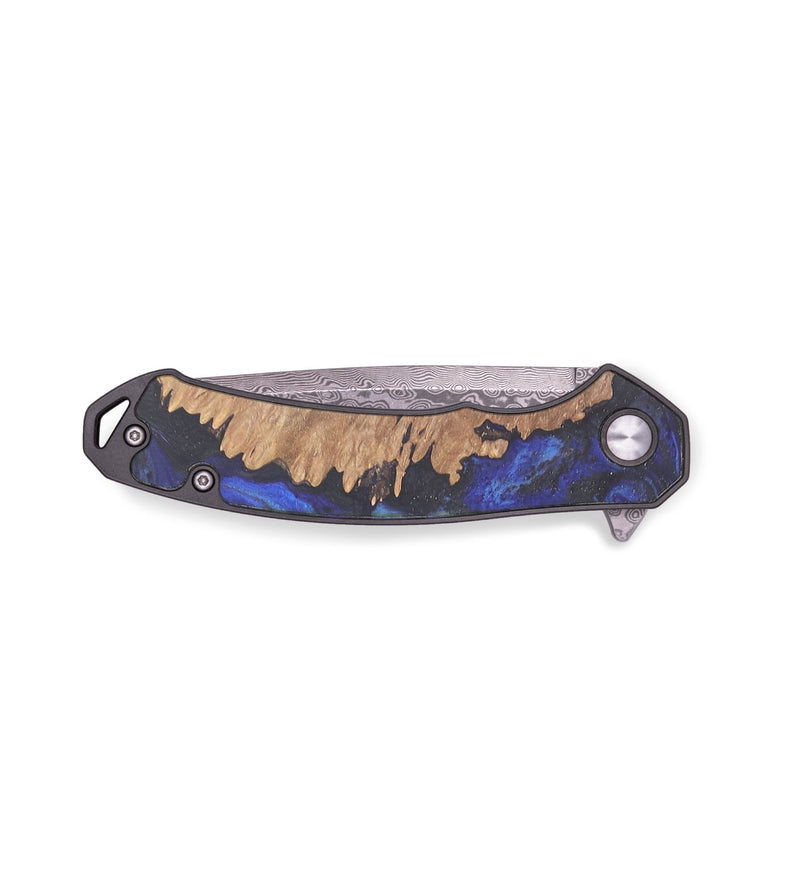 EDC Wood+Resin Pocket Knife - Brittany (Blue, 719395)
