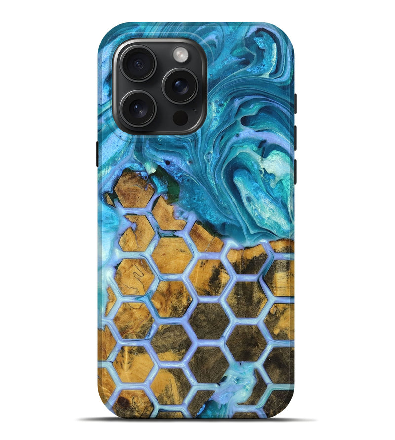 iPhone 16 Pro Max Wood+Resin Live Edge Phone Case - Candace (Pattern, 719610)