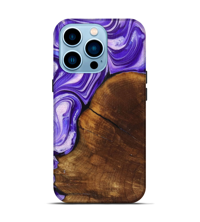 iPhone 14 Pro Wood+Resin Live Edge Phone Case - Bodhi (Purple, 719627)