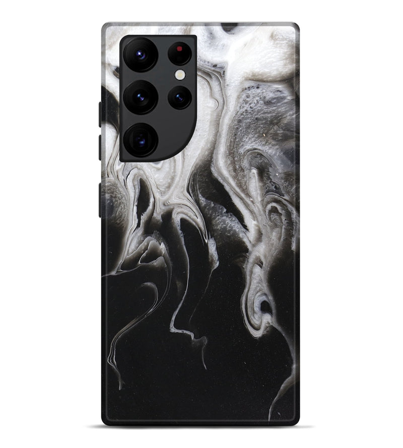 Galaxy S22 Ultra ResinArt Live Edge Phone Case - Kayla (Black & White, 719639)