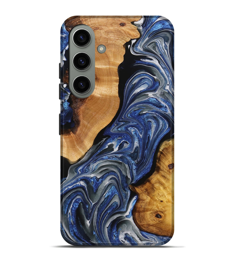 Galaxy S24 Plus Wood+Resin Live Edge Phone Case - Noah (Blue, 719802)