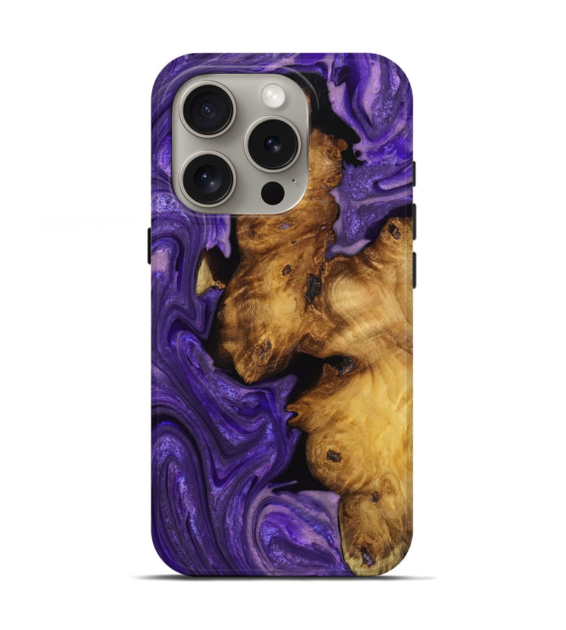 iPhone 16 Pro Wood+Resin Live Edge Phone Case - Valeria (Purple, 719803)