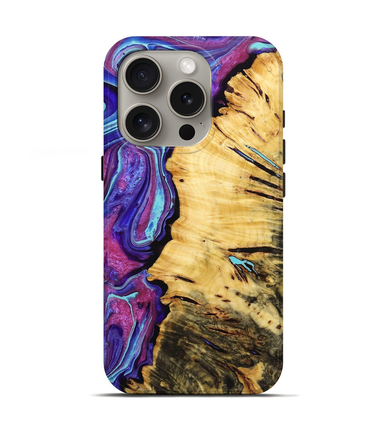 iPhone 16 Pro Wood+Resin Live Edge Phone Case - Kairo (Purple, 719808)