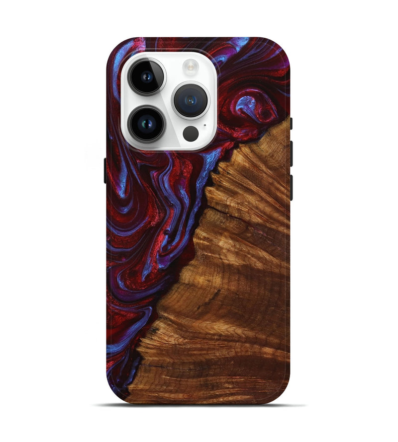 iPhone 15 Pro Wood+Resin Live Edge Phone Case - Alaia (Red, 719821)