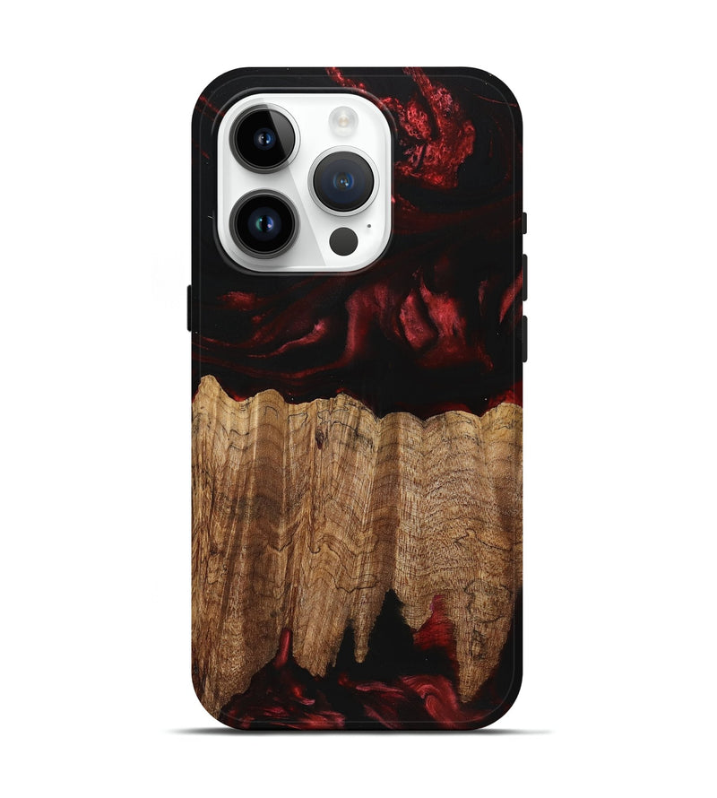 iPhone 15 Pro Wood+Resin Live Edge Phone Case - Jarrod (Red, 719825)