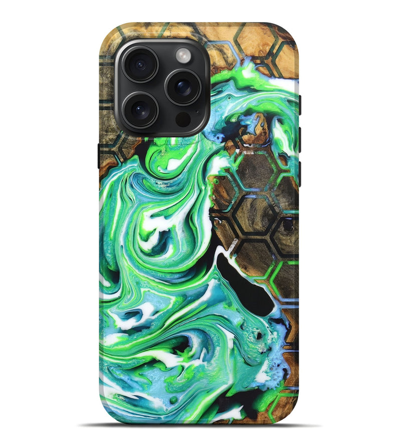 iPhone 16 Pro Max Wood+Resin Live Edge Phone Case - Cade (Pattern, 719850)