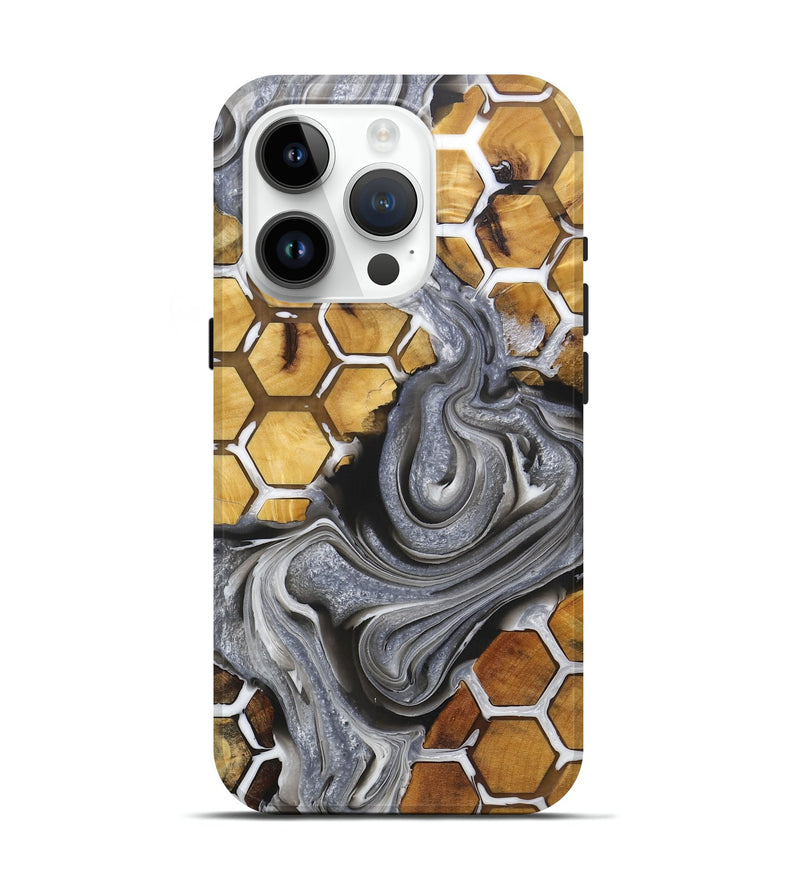 iPhone 15 Pro Wood+Resin Live Edge Phone Case - Kelly (Pattern, 719852)