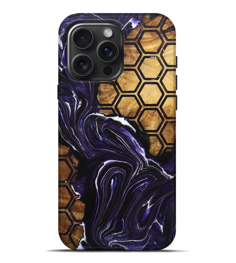 iPhone 16 Pro Max Wood+Resin Live Edge Phone Case - Kelsie (Pattern, 719856)