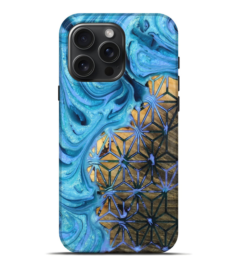 iPhone 16 Pro Max Wood+Resin Live Edge Phone Case - Joy (Pattern, 719862)