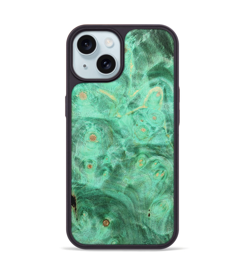 iPhone 15 Wood+Resin Phone Case - Brinley (Wood Burl, 719966)