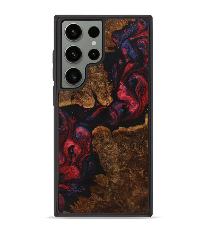 Galaxy S23 Ultra Wood+Resin Phone Case - Ted (Red, 720205)