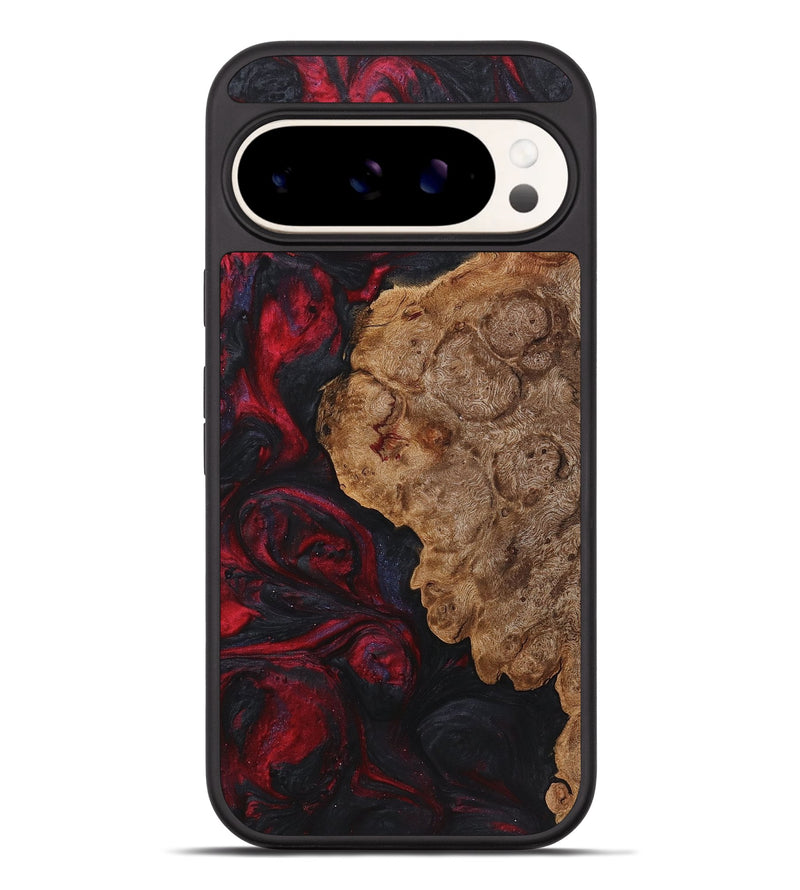 Pixel 9 Pro XL Wood+Resin Phone Case - Marguerite (Red, 720248)