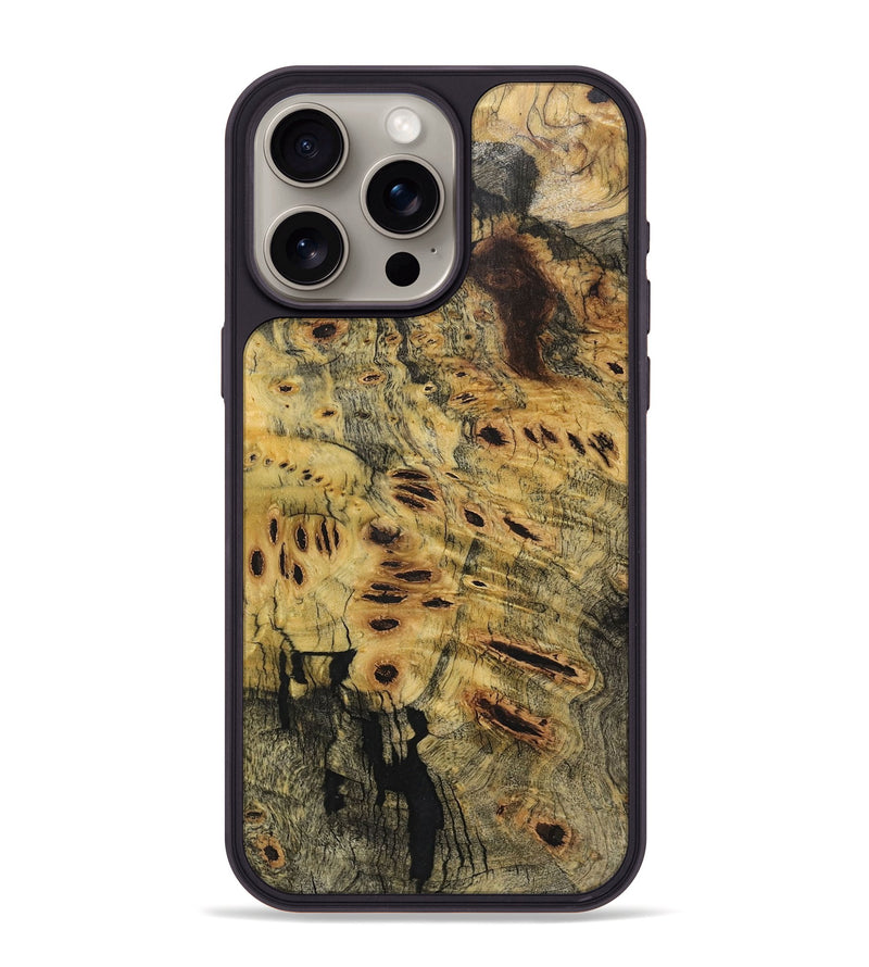 iPhone 15 Pro Max Wood+Resin Phone Case - Karissa (Wood Burl, 720385)