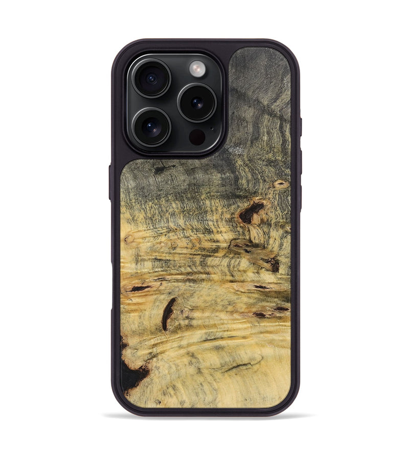 iPhone 16 Pro Wood+Resin Phone Case - Isaac (Wood Burl, 720387)