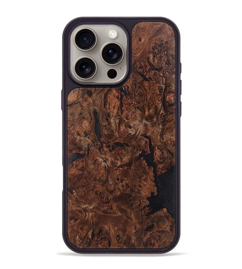 iPhone 16 Pro Max Wood+Resin Phone Case - Shelby (Wood Burl, 720390)
