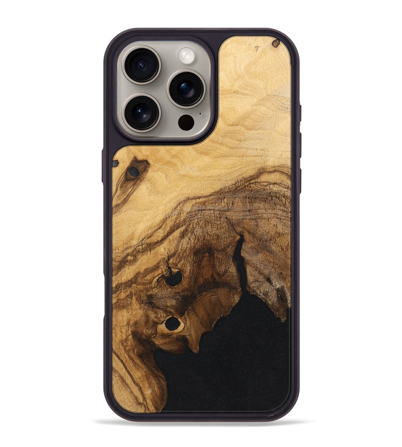 iPhone 16 Pro Max Wood+Resin Phone Case - Maliyah (Wood Burl, 720396)