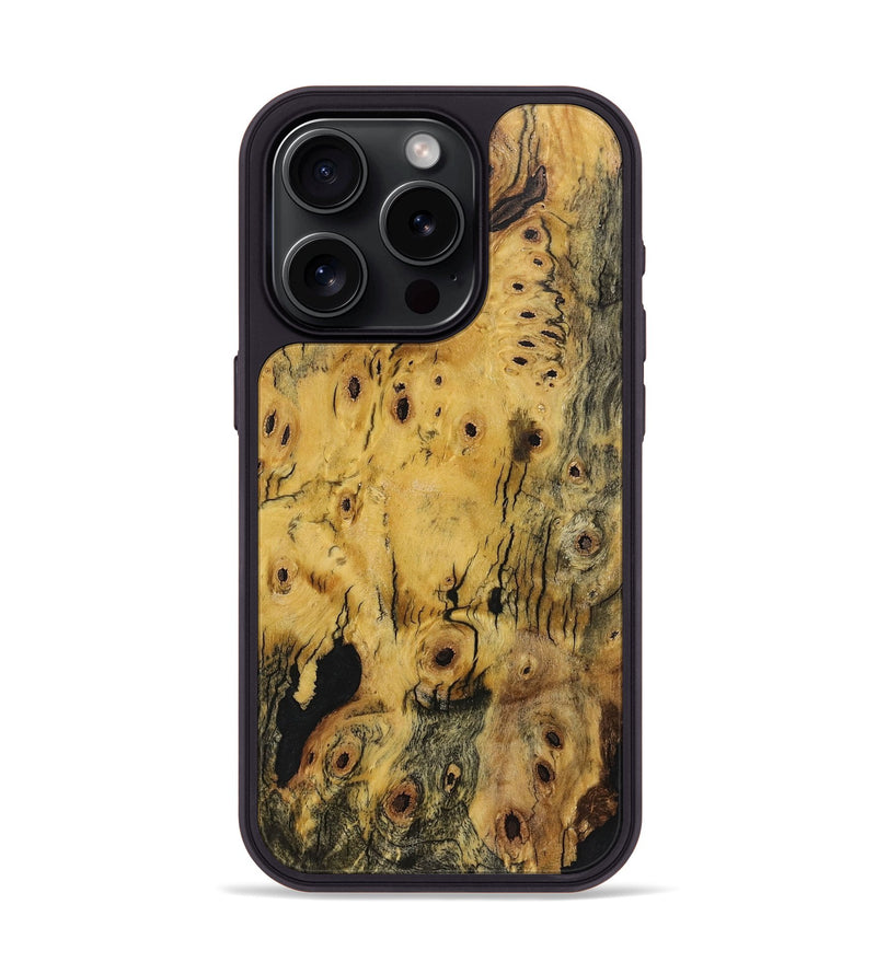 iPhone 15 Pro Wood+Resin Phone Case - Lennon (Wood Burl, 720406)