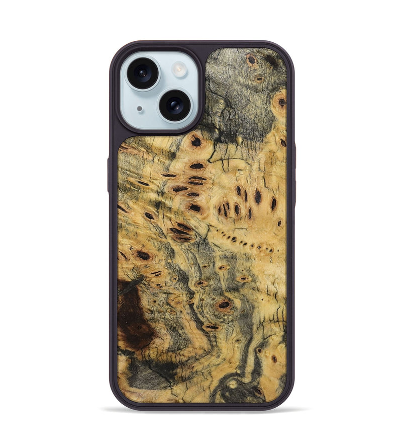iPhone 15 Wood+Resin Phone Case - Alondra (Wood Burl, 720416)