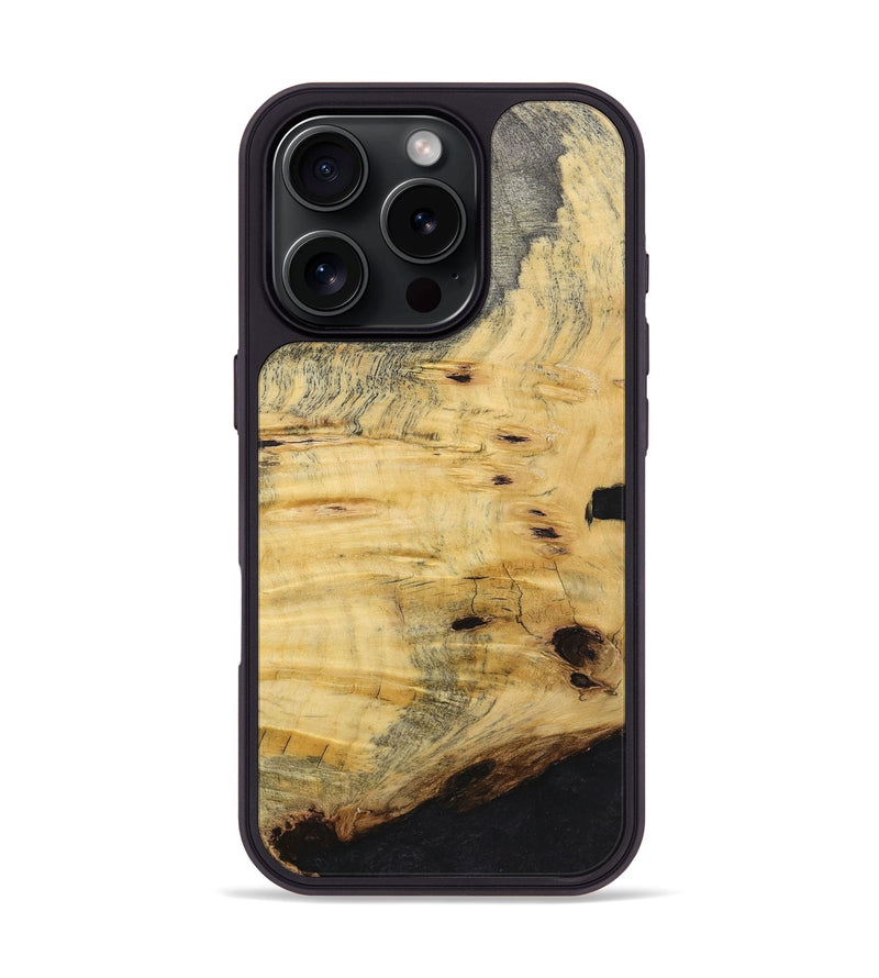 iPhone 16 Pro Wood+Resin Phone Case - Olivia (Wood Burl, 720419)