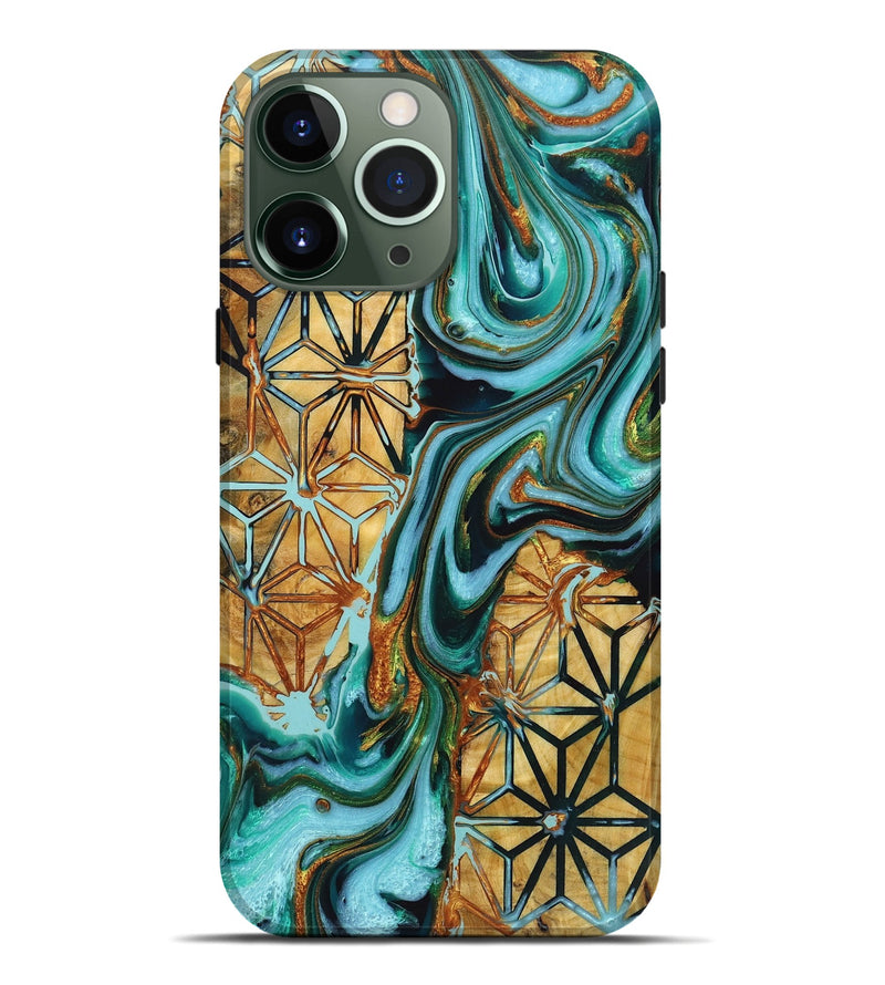 iPhone 13 Pro Max Wood+Resin Live Edge Phone Case - Kiley (Pattern, 720573)